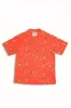 tablecloth shirt - red flower embroidery sold by Damson Madder