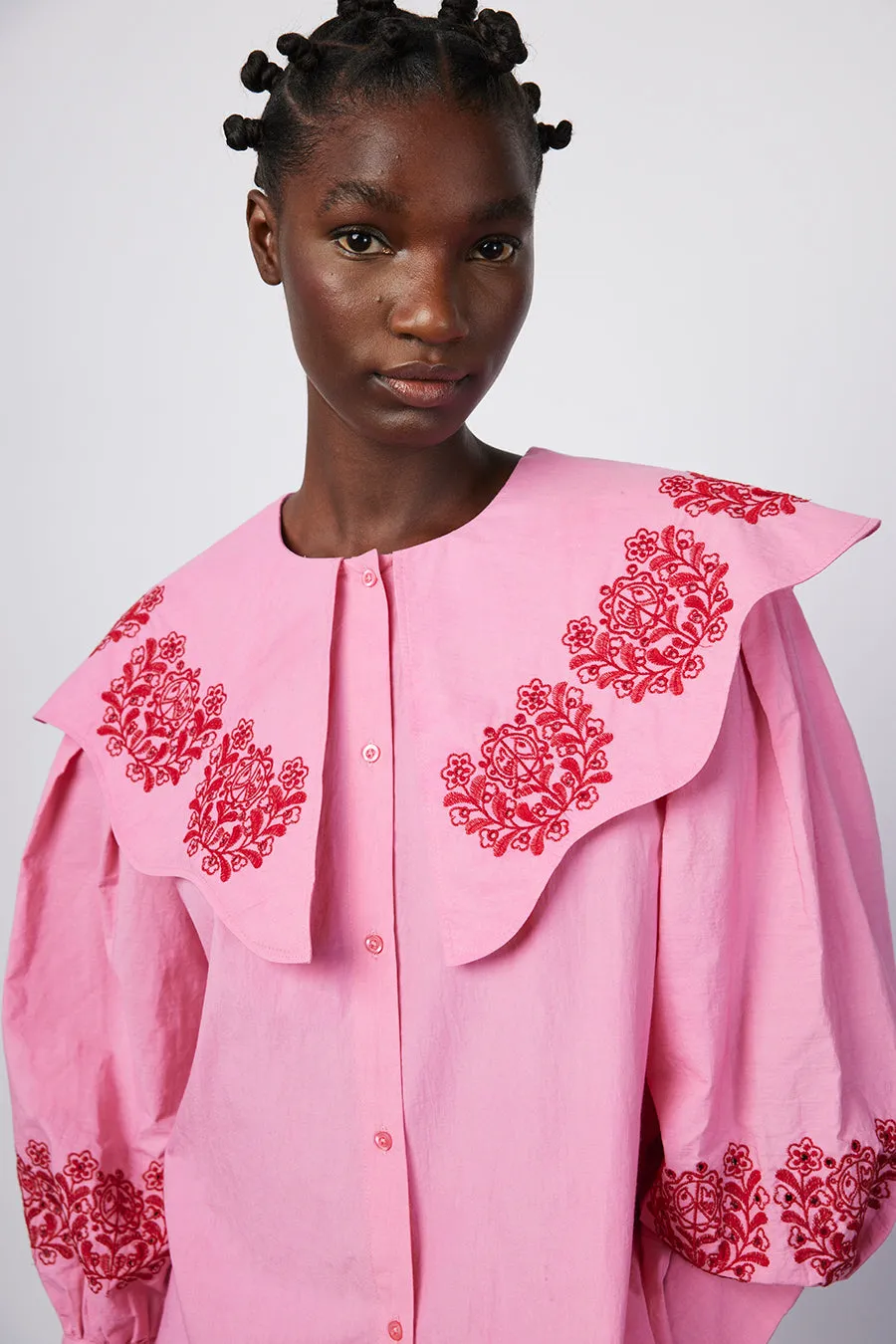 romeo organic cotton broderie blouse - pink sold by Damson Madder