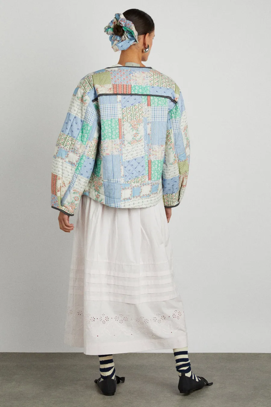 kelsey pin tuck midi skirt - sugar pink sold by Damson Madder product image thumbnail 3