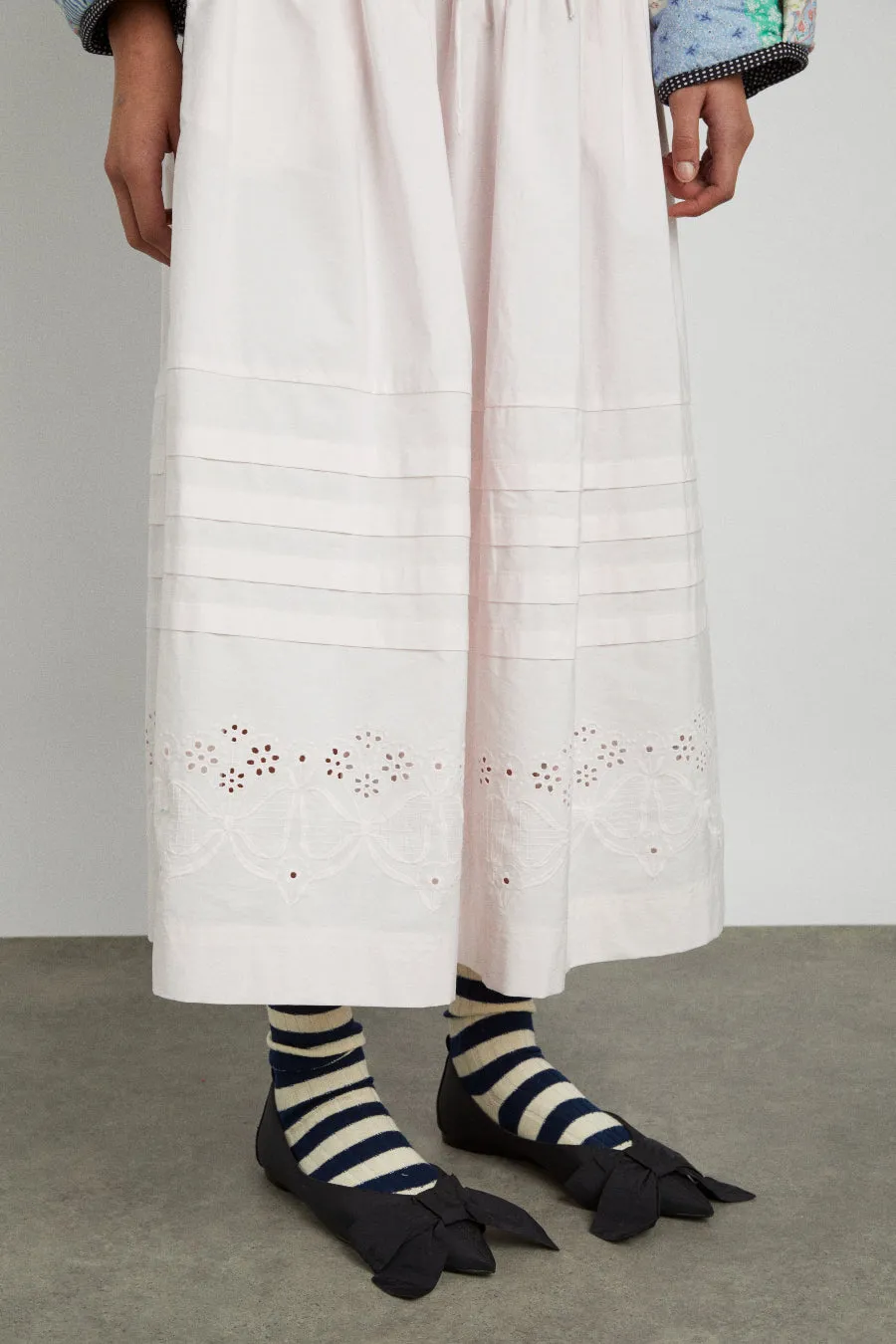 kelsey pin tuck midi skirt - sugar pink sold by Damson Madder product image thumbnail 5