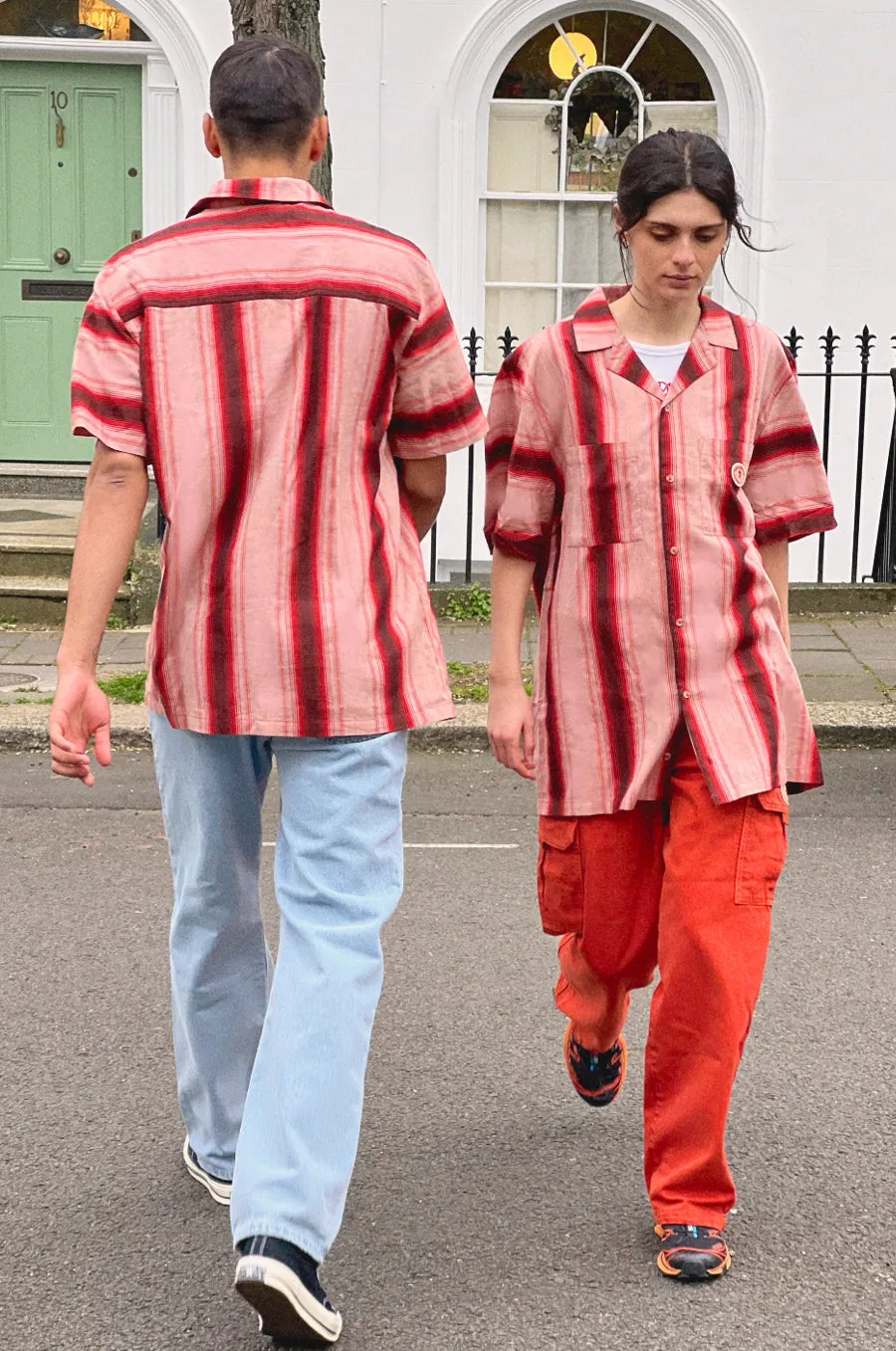 patched stripe shirt sold by Damson Madder product image thumbnail 4