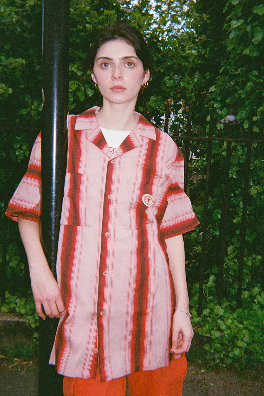 patched stripe shirt sold by Damson Madder product image thumbnail 3