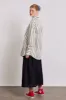 kylie ruffle shirt - white stripe sold by Damson Madder
