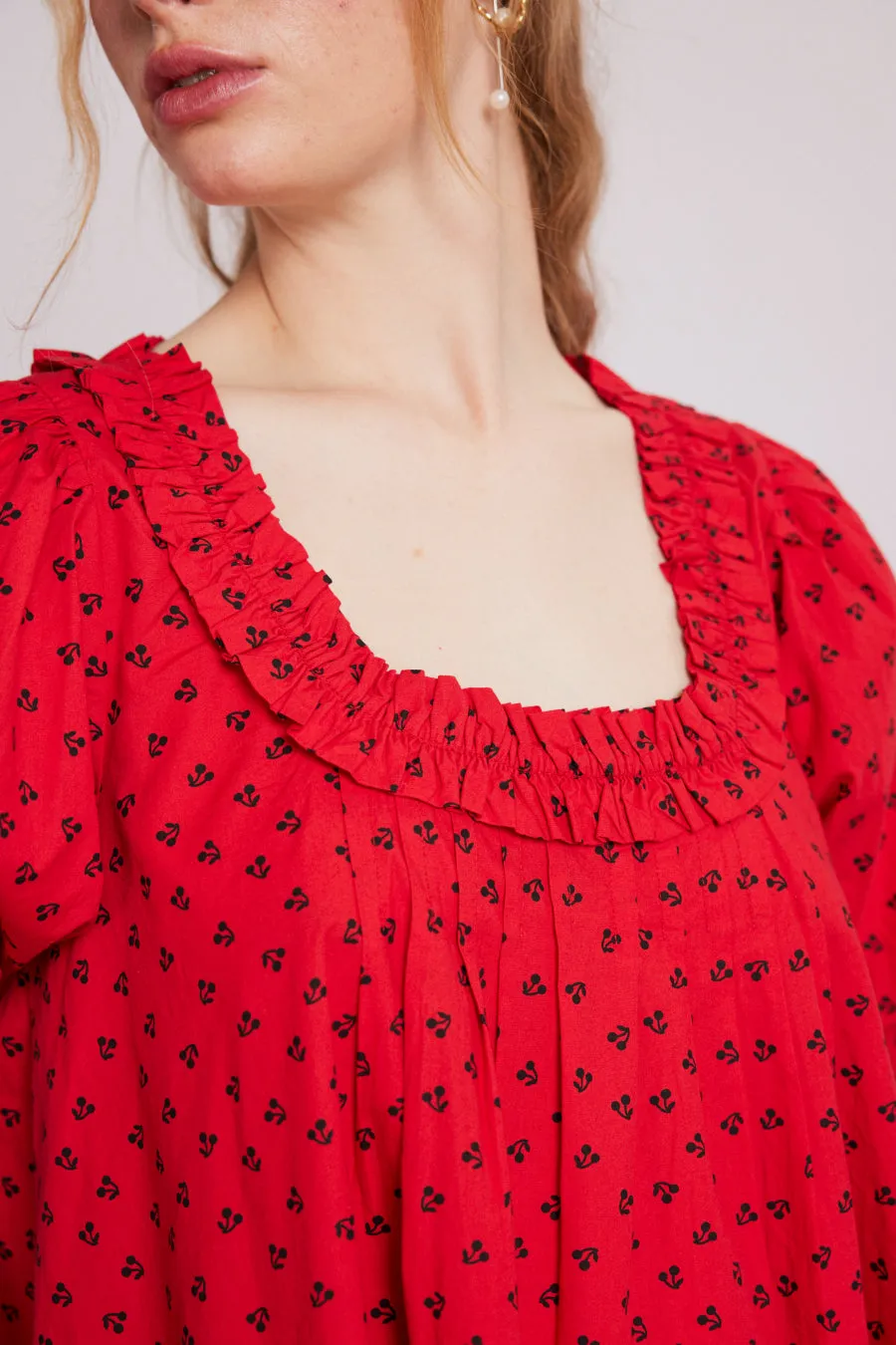 jemima mini dress - red cherries sold by Damson Madder product image thumbnail 5