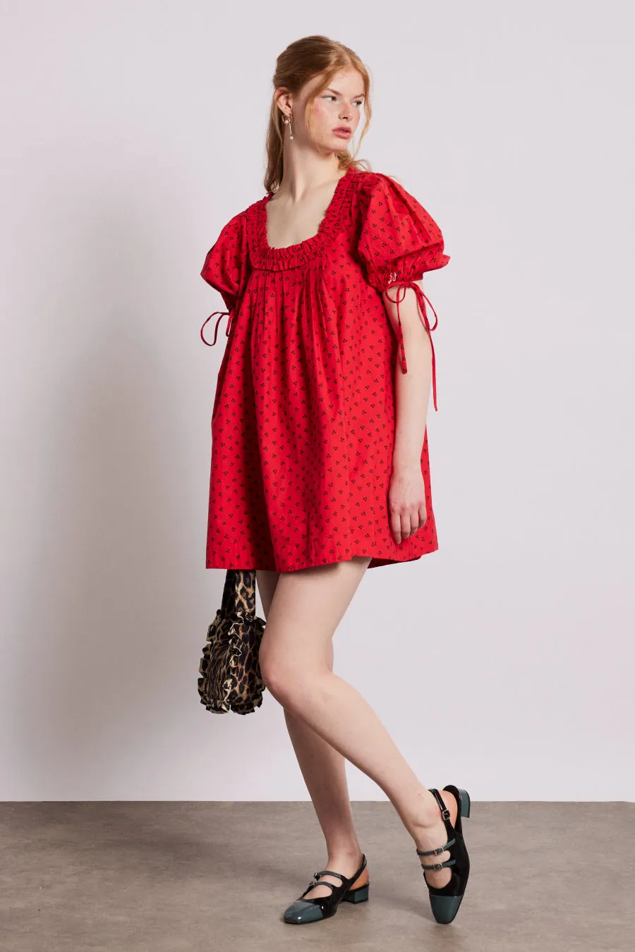 jemima mini dress - red cherries sold by Damson Madder product image thumbnail 3