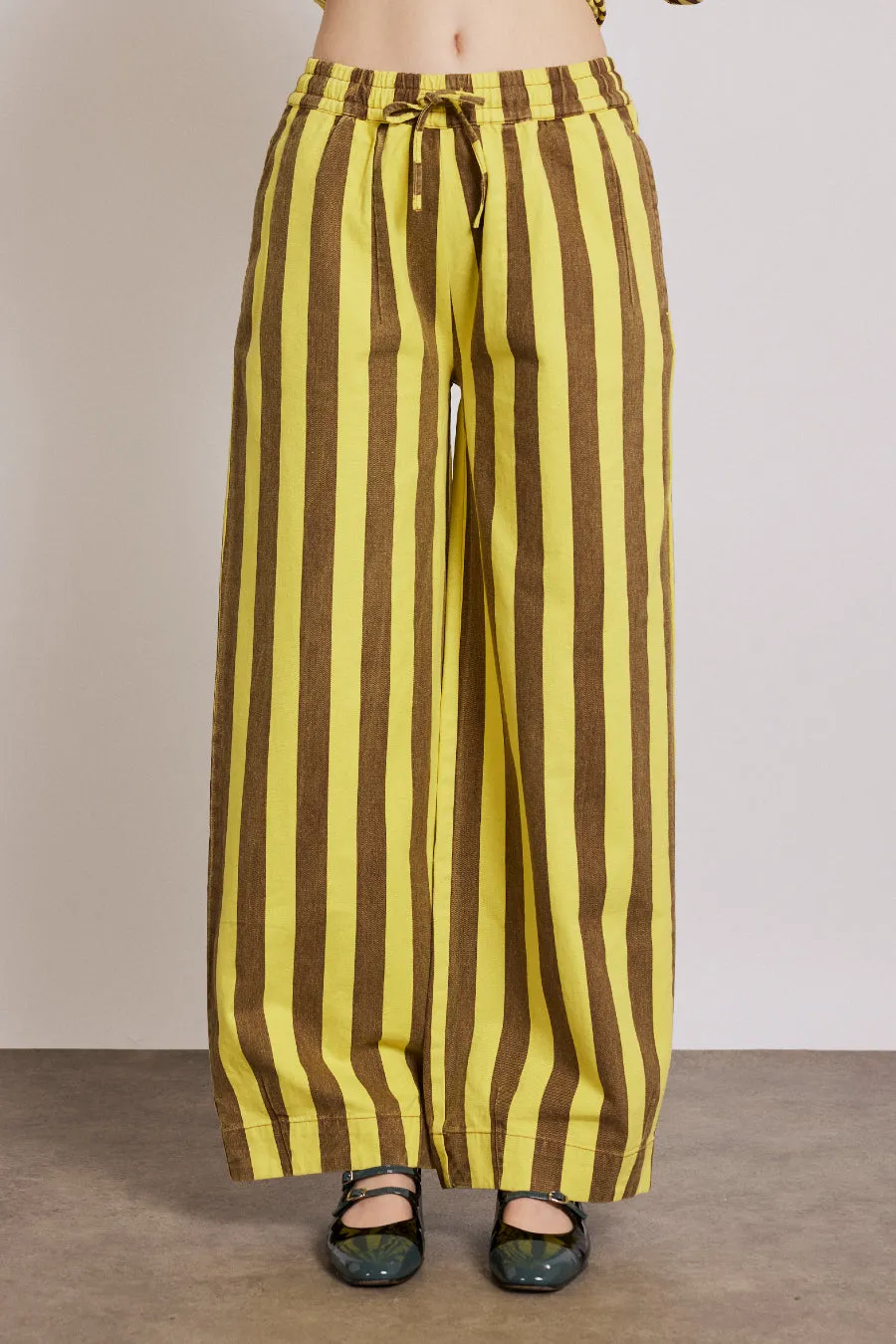 rafe pants - yellow choc stripe sold by Damson Madder product image thumbnail 3
