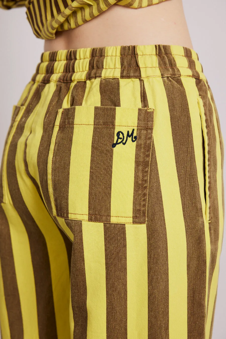 rafe pants - yellow choc stripe sold by Damson Madder product image thumbnail 5