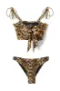classic shirred bikini bottom - leopard sold by Damson Madder