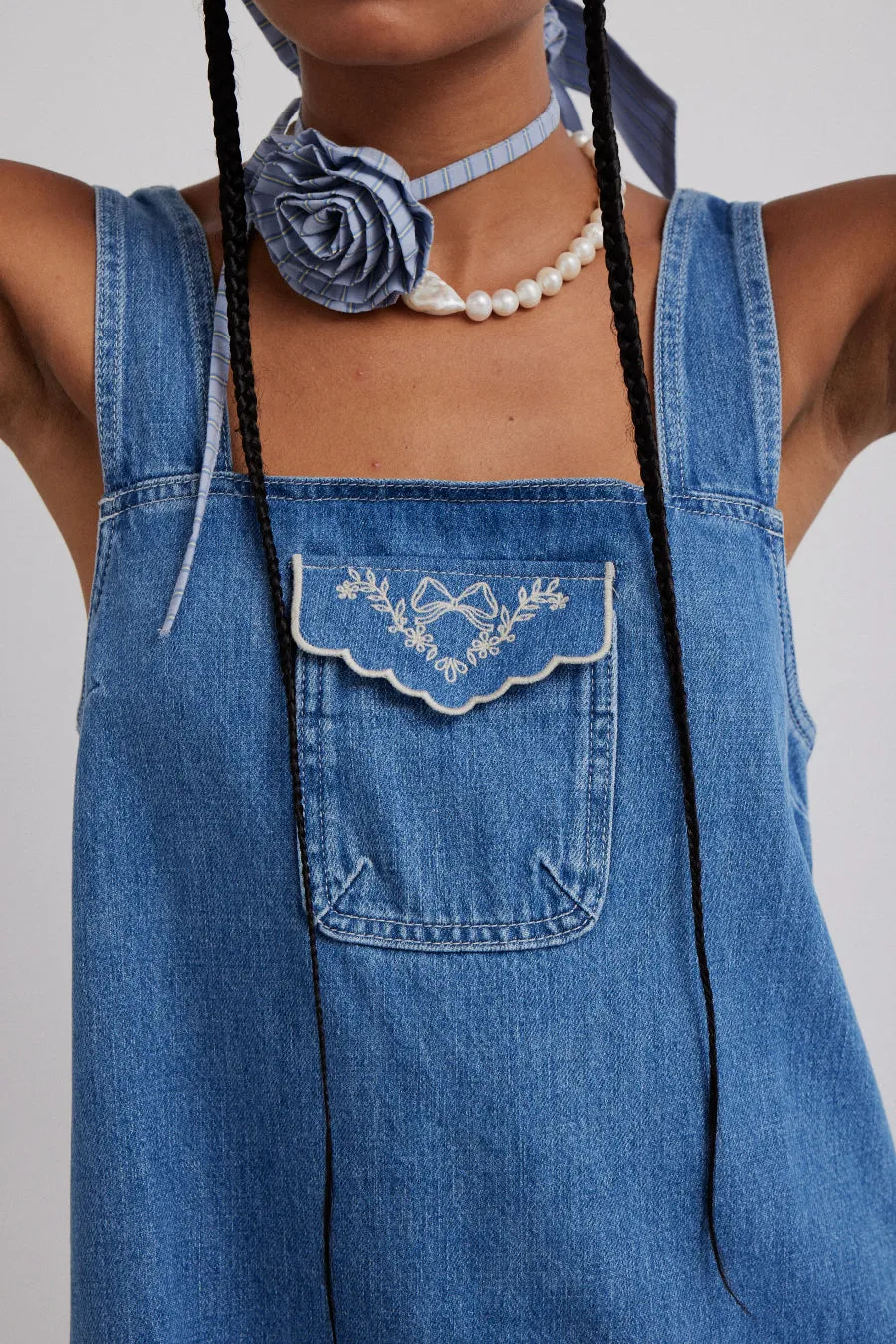 nancy mini dress -denim sold by Damson Madder product image thumbnail 4