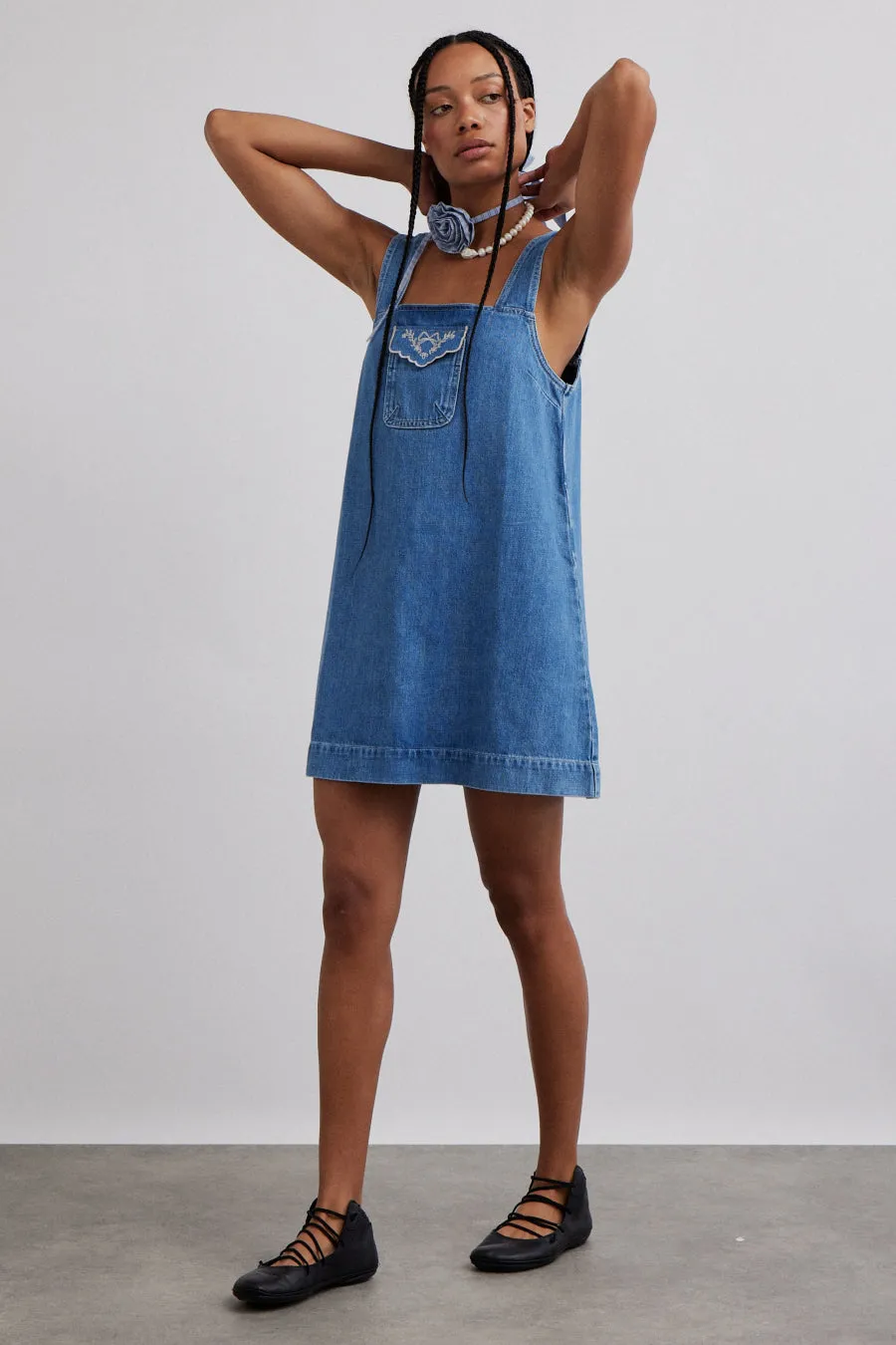 nancy mini dress -denim sold by Damson Madder product image thumbnail 2