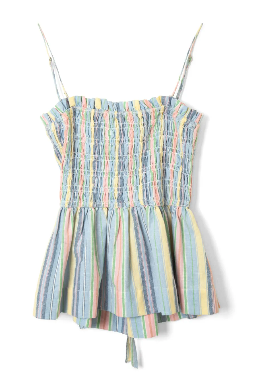 hope shirred cami - multi stripe sold by Damson Madder product image thumbnail 5