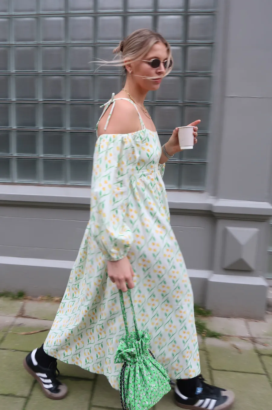 edwina tulip bardot midi dress sold by Damson Madder product image thumbnail 4