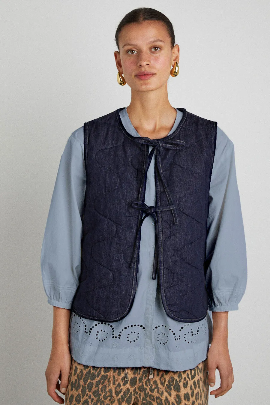 tilly gilet - indigo denim sold by Damson Madder product image thumbnail 3