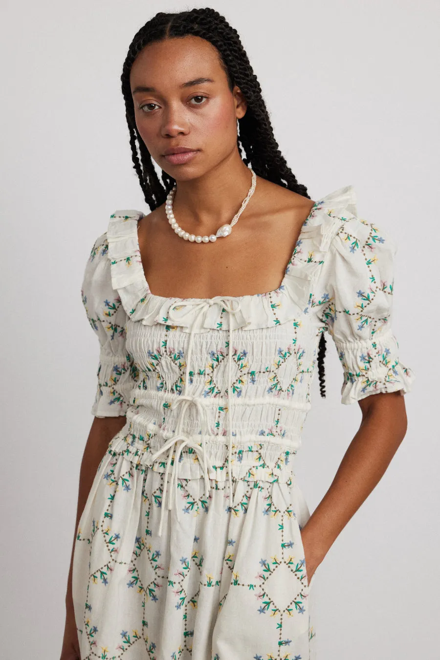 heidi embroidered midi dress sold by Damson Madder product image thumbnail 2