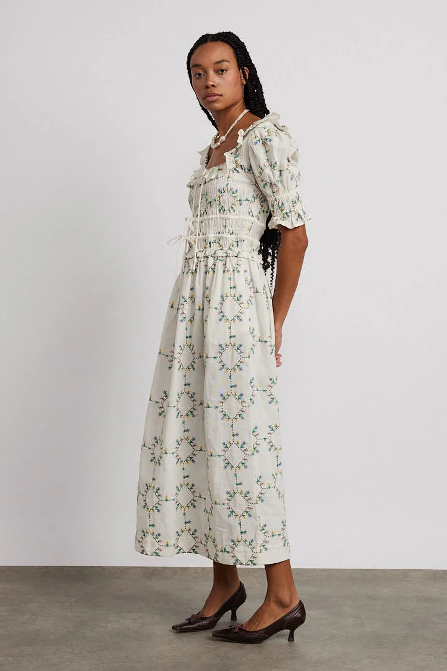 heidi embroidered midi dress sold by Damson Madder product image thumbnail 3