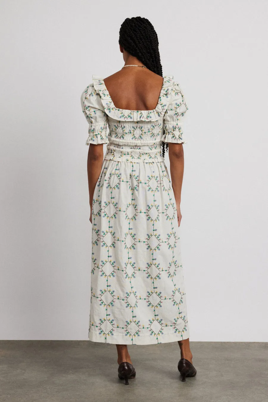 heidi embroidered midi dress sold by Damson Madder product image thumbnail 4