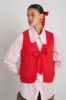 arte reversible tie gilet - red ruffle sold by Damson Madder