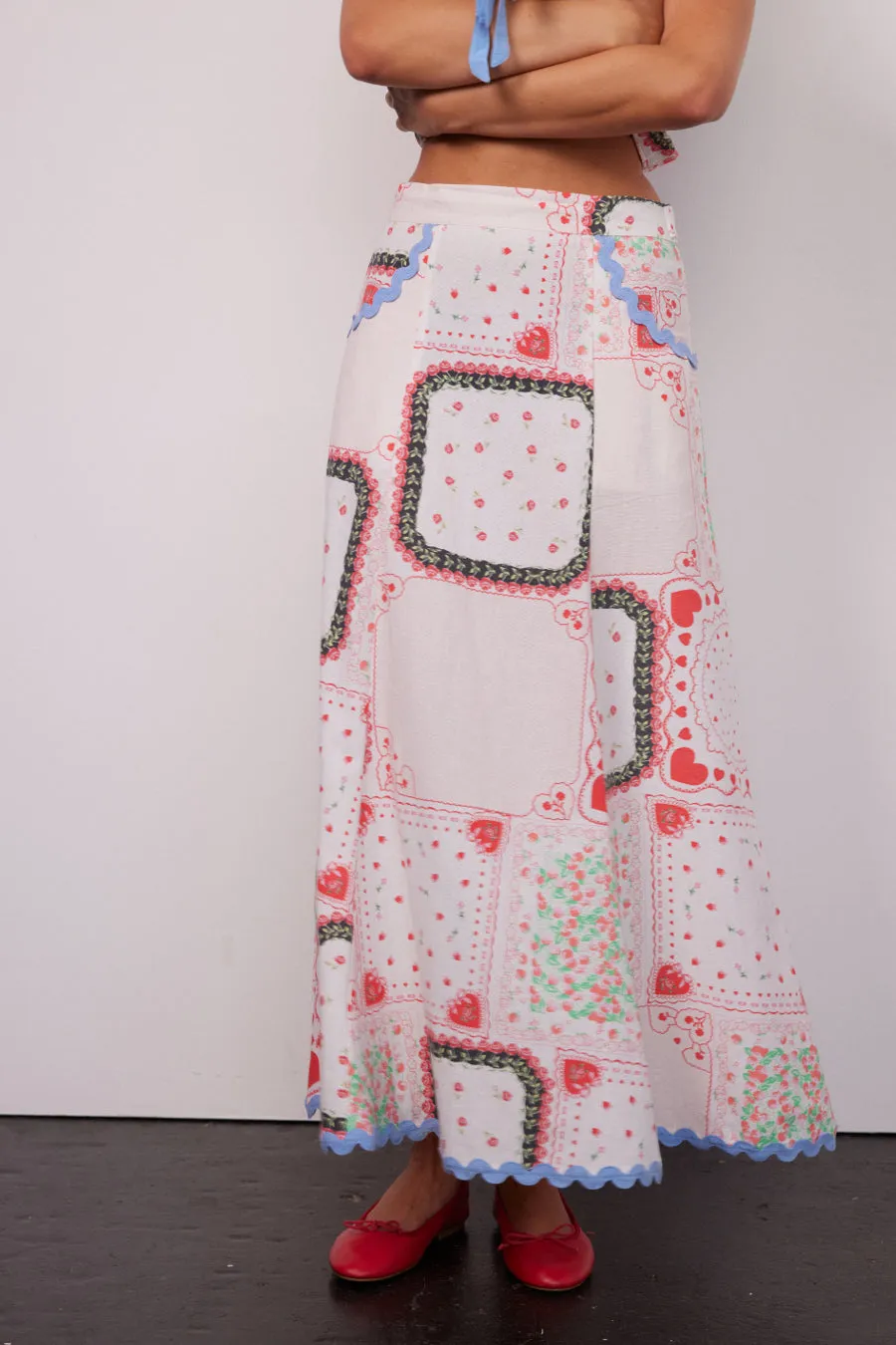 hyan midi skirt - hanky hearts print sold by Damson Madder product image thumbnail 2