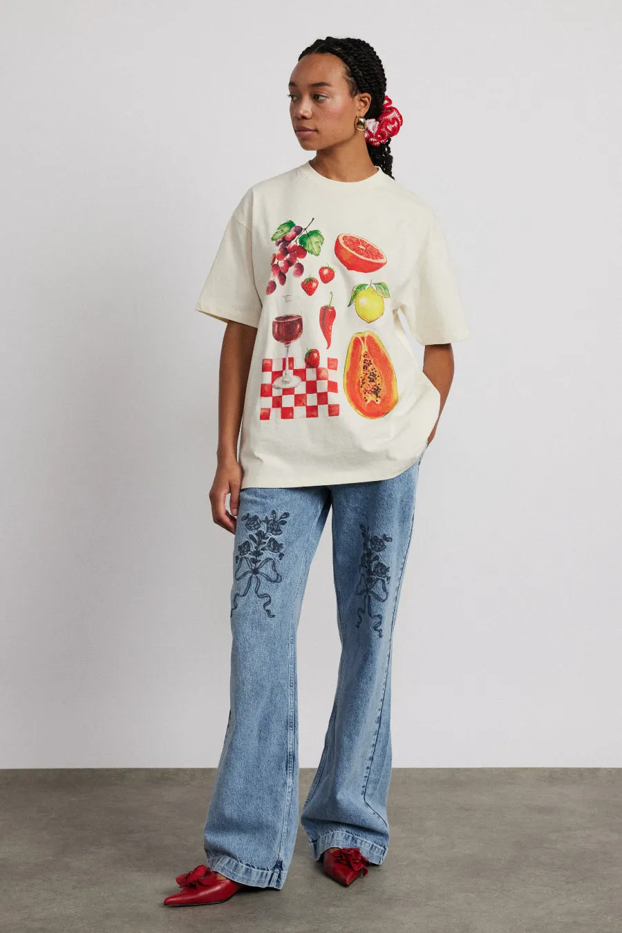 fruit picnic boyfriend tee sold by Damson Madder product image thumbnail 2