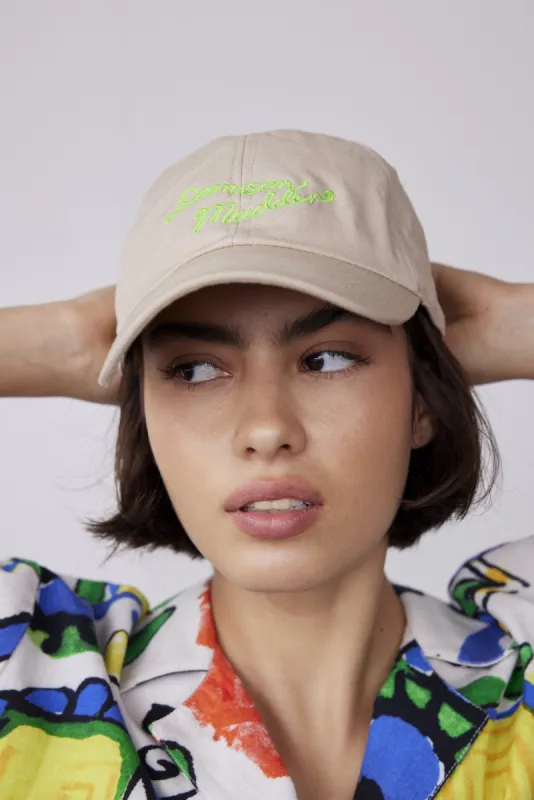 stone embroidered cap sold by Damson Madder