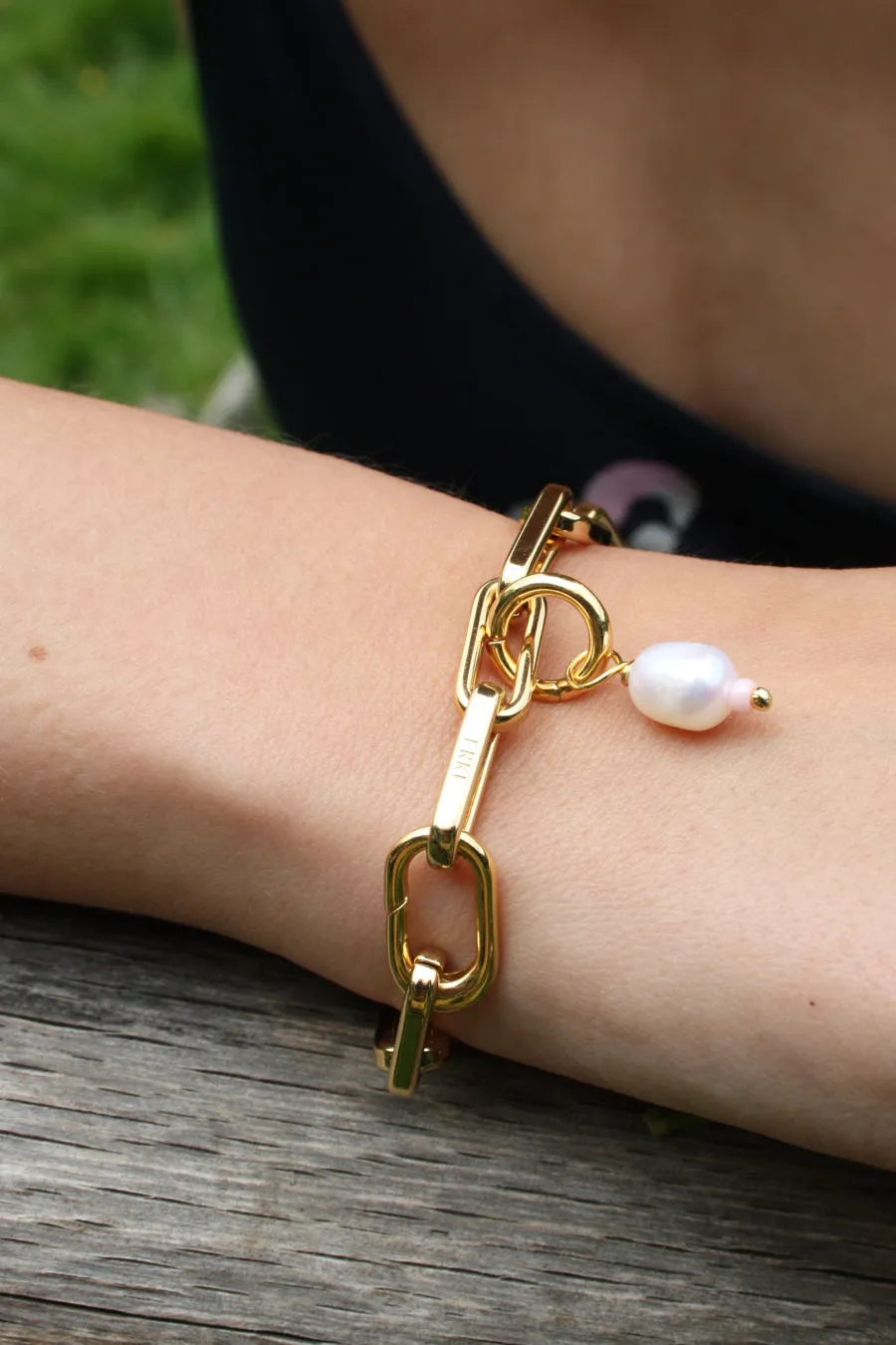 mega gold chain bracelet sold by Damson Madder product image thumbnail 3