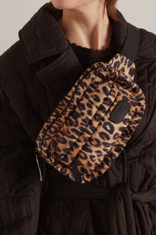 frill cross body bag in leopard sold by Damson Madder