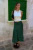 kya wrap kilt - green tartan sold by Damson Madder