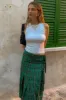 kya wrap kilt - green tartan sold by Damson Madder