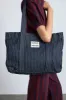 damson tote bag - denim pinstripe sold by Damson Madder