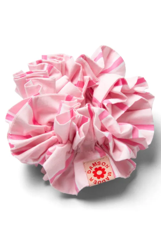 shirred garter scrunchie in stripe sold by Damson Madder