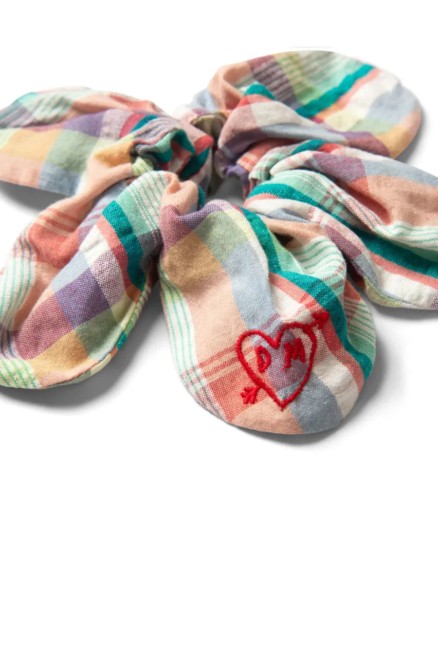 flower scrunchie in check sold by Damson Madder product image thumbnail 5