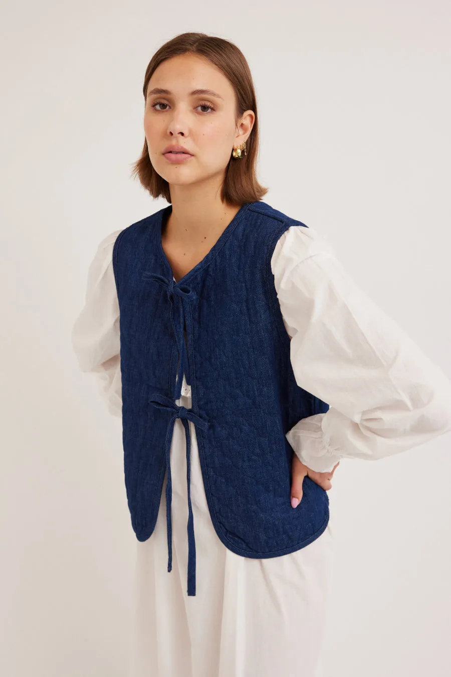tilly gilet - denim sold by Damson Madder product image thumbnail 2