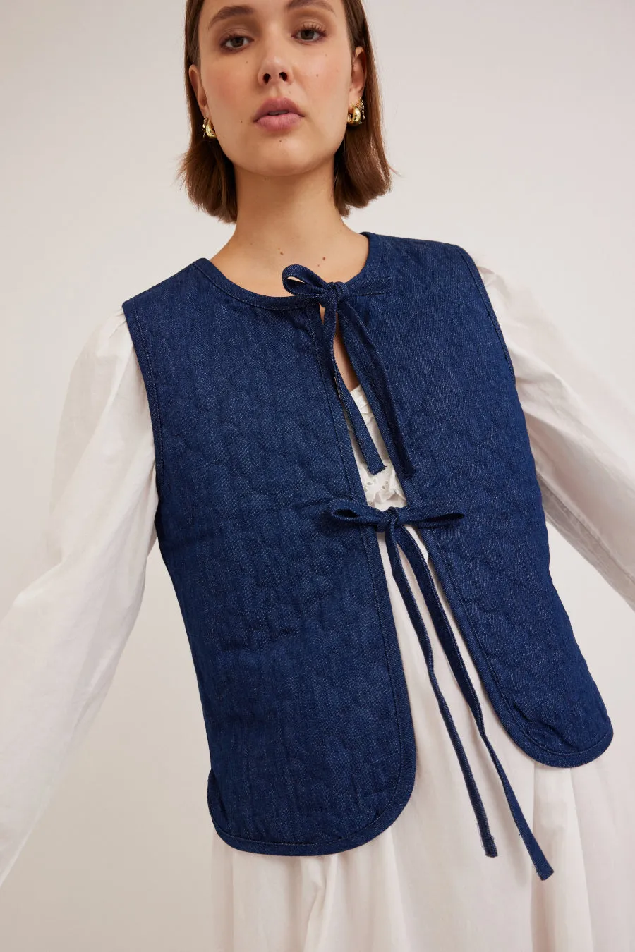 tilly gilet - denim sold by Damson Madder product image thumbnail 3
