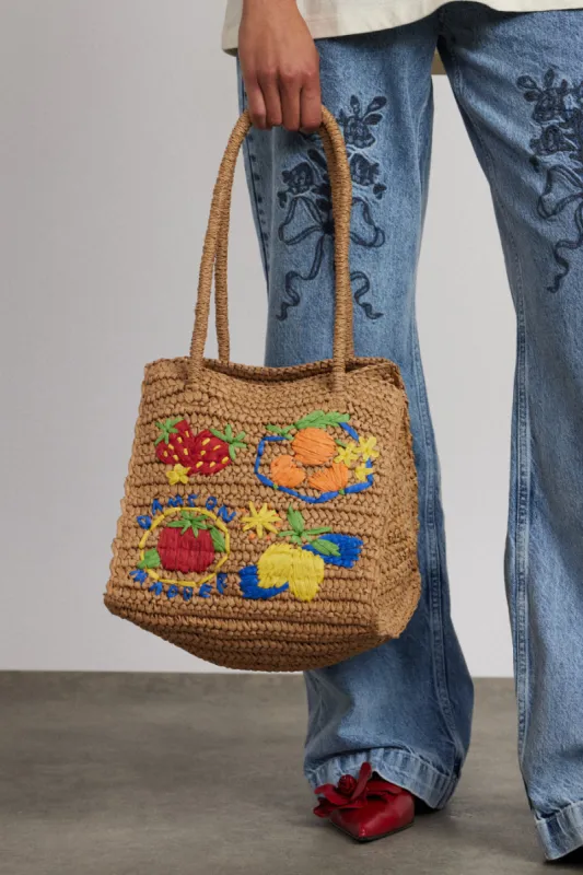 straw fruity bag sold by Damson Madder