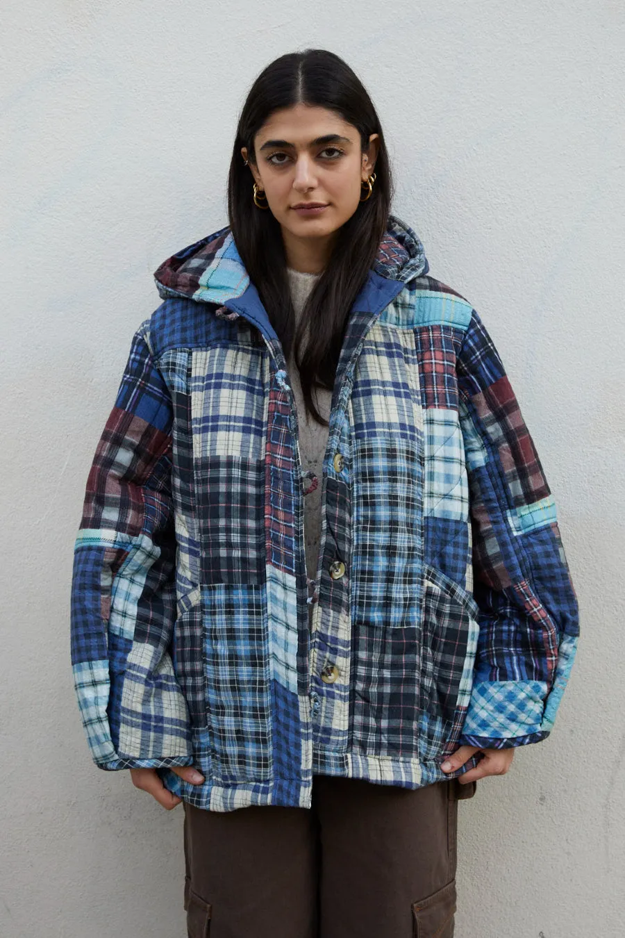 megan quilted coat - patchwork check sold by Damson Madder