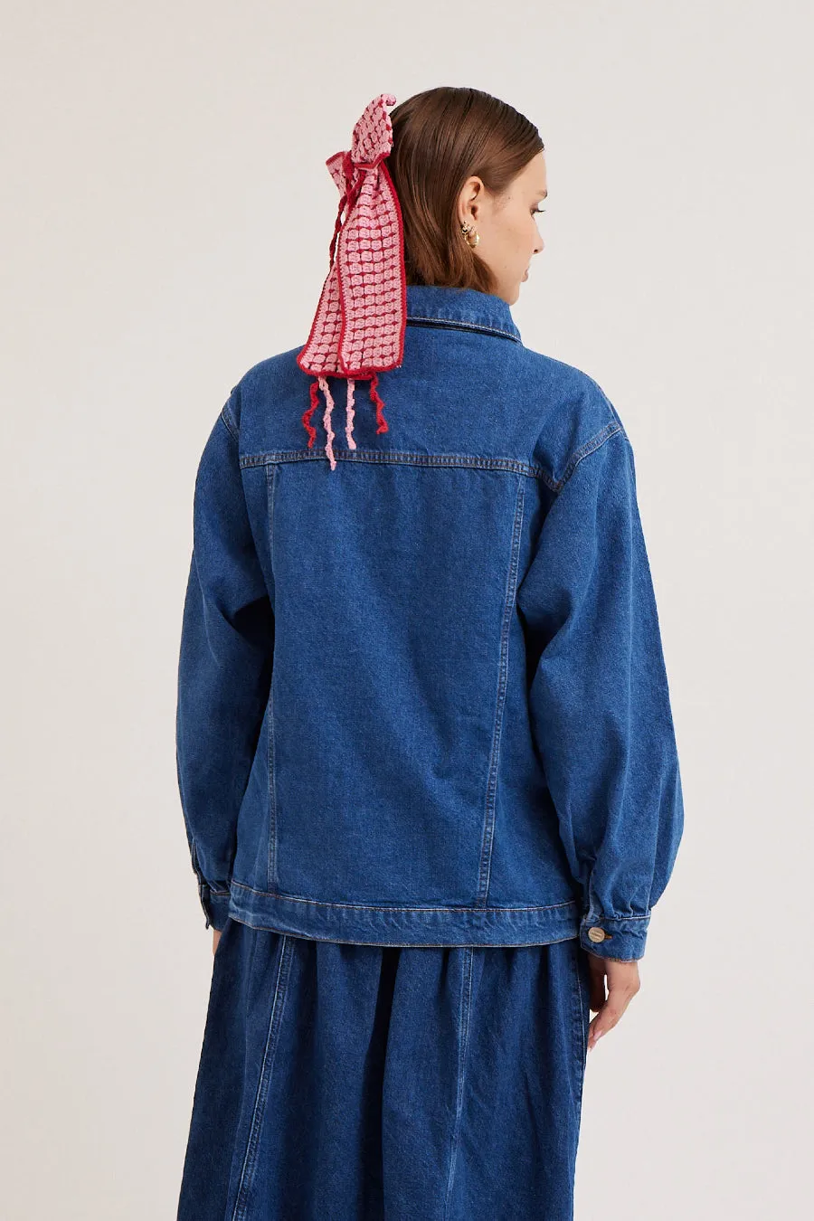 frilly fin denim jacket sold by Damson Madder product image thumbnail 4