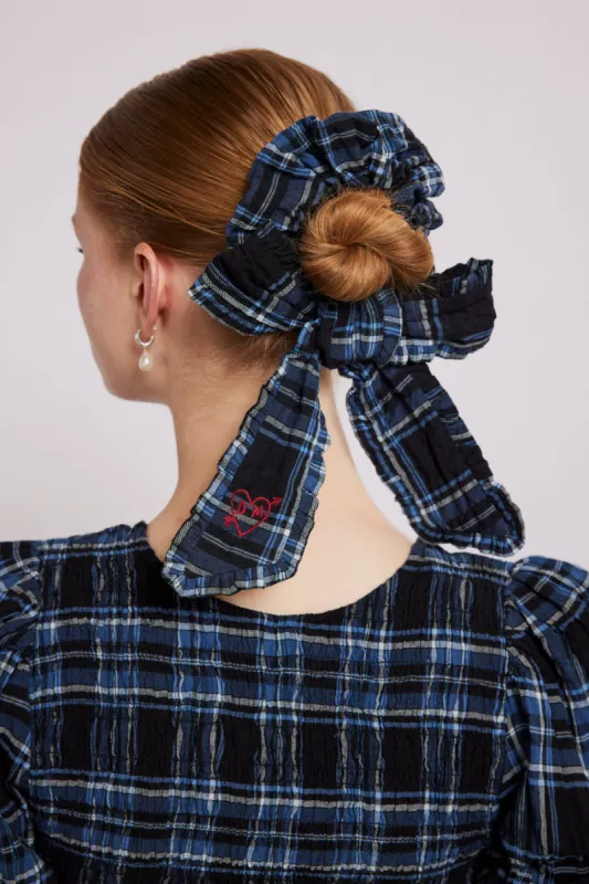 bow check scrunchie sold by Damson Madder