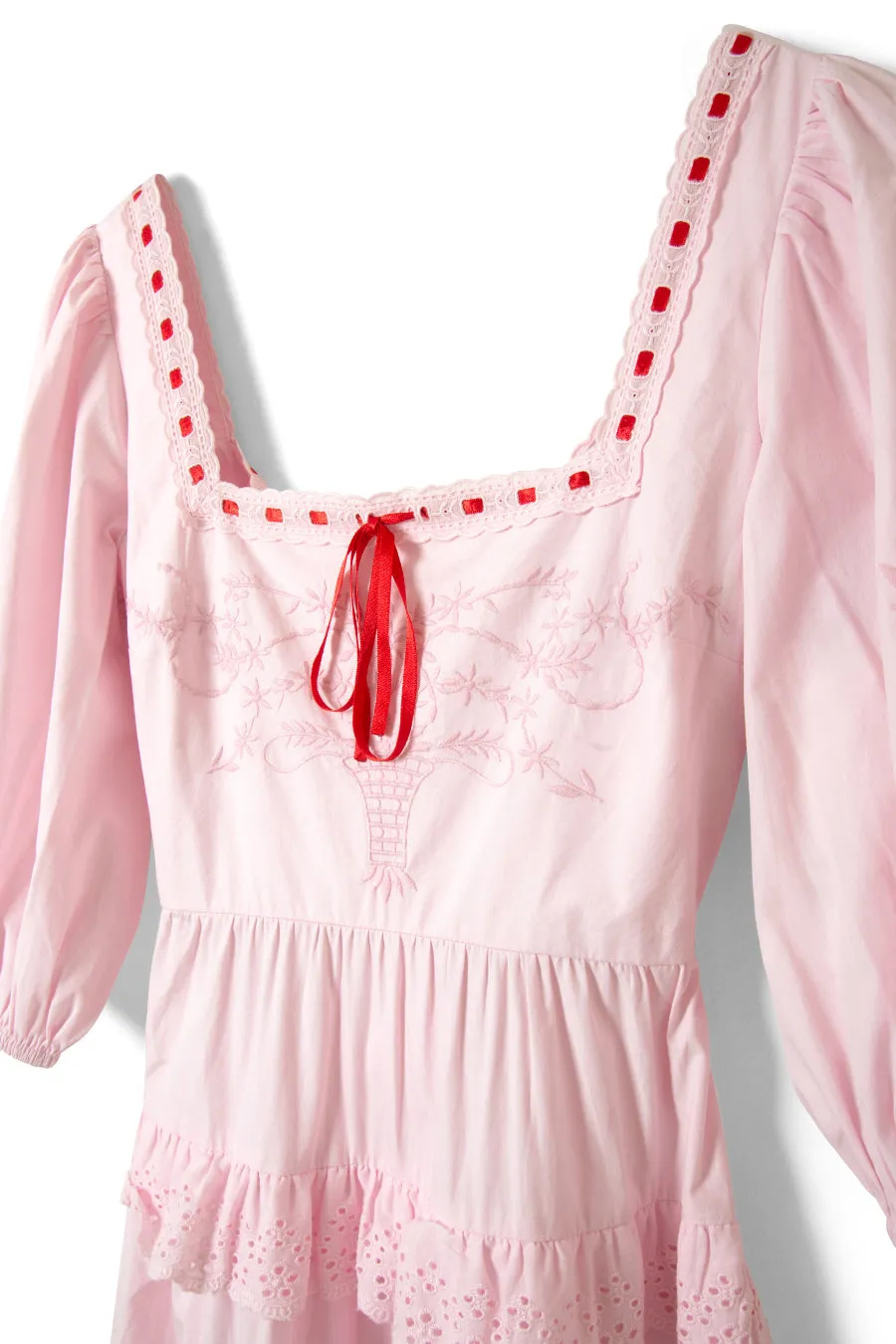 rebecca bow back dress - pink broderie sold by Damson Madder product image thumbnail 5