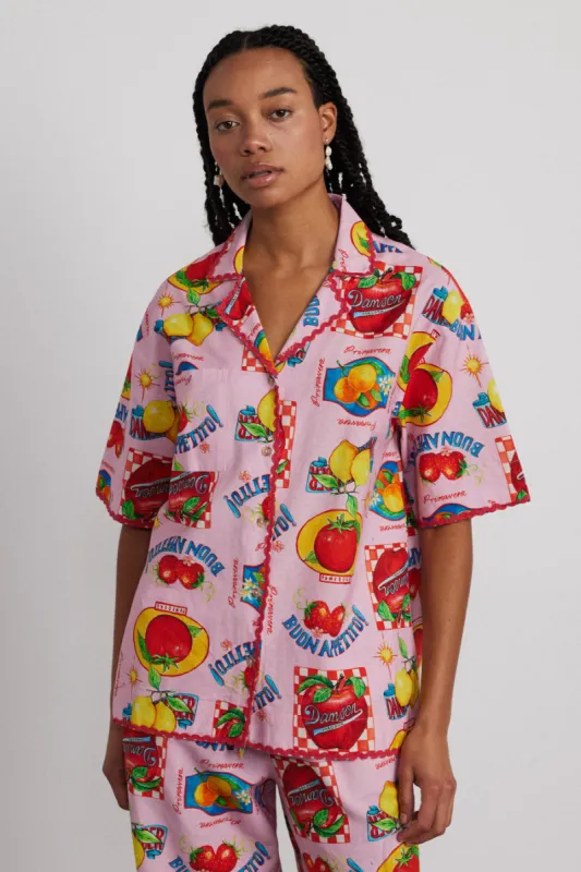 chlo shirt - fruit labels sold by Damson Madder