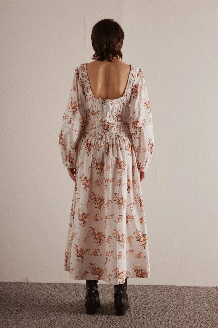 dakota bow midi dress - ditsy floral sold by Damson Madder product image thumbnail 4