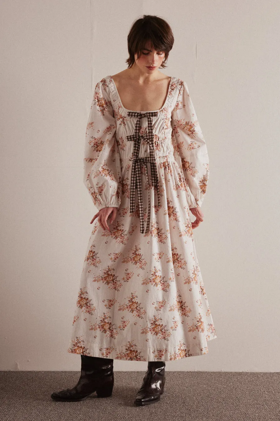 dakota bow midi dress - ditsy floral sold by Damson Madder