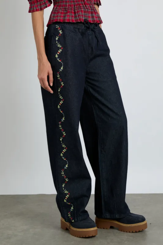 rafe jeans - embroidered floral sold by Damson Madder