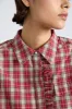kylie ruffle shirt - red check sold by Damson Madder