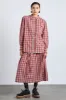 kylie ruffle shirt - red check sold by Damson Madder