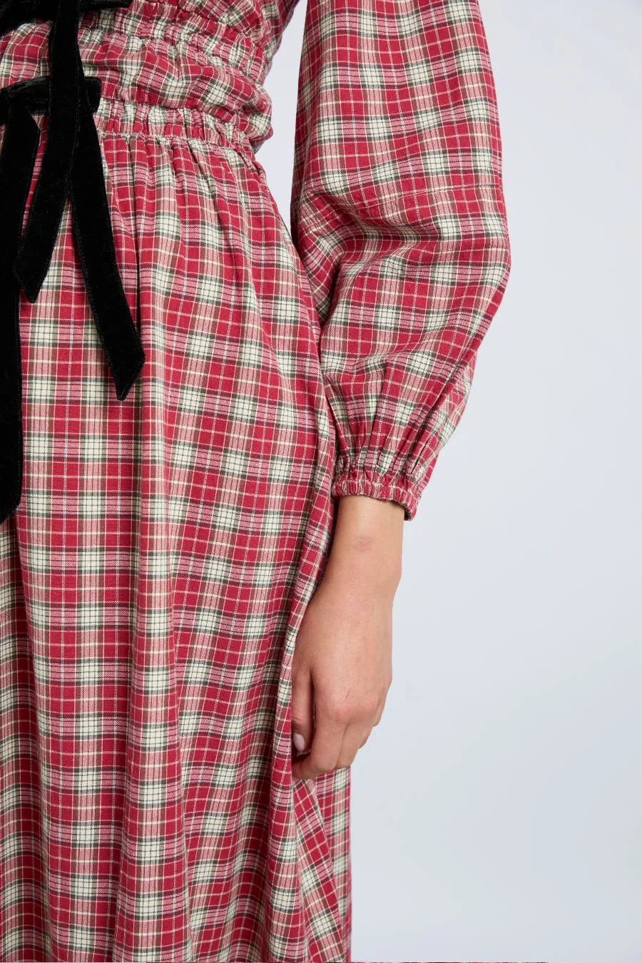 dakota bow midi dress - tartan sold by Damson Madder product image thumbnail 3