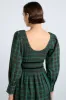 elle shirred midi dress - green check sold by Damson Madder