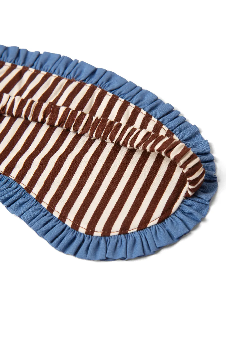 antonella pj eye mask - choc stripe sold by Damson Madder product image thumbnail 4
