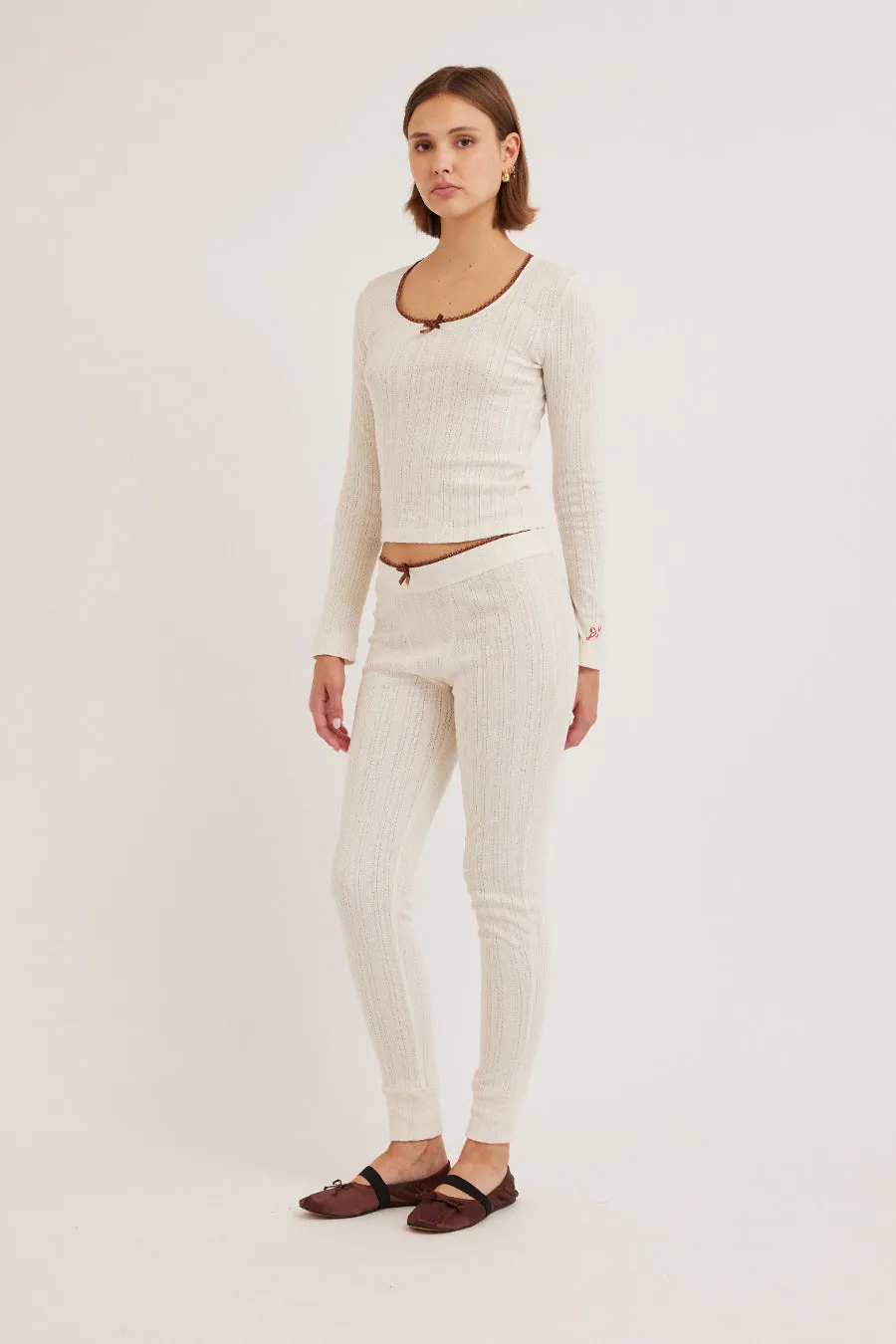 jackie pointelle pj set sold by Damson Madder