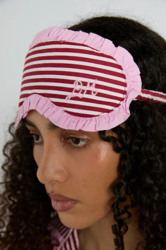 damson pj eye mask - red stripe sold by Damson Madder