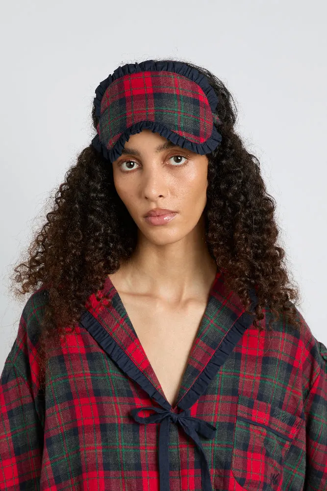 damson pj eye mask - red tartan sold by Damson Madder product image thumbnail 2